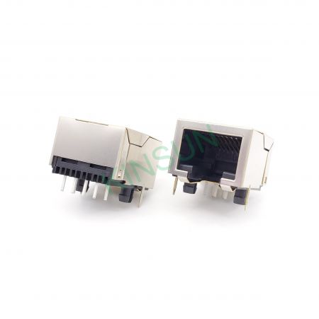 Entrée latérale verrouillable très bas profil blindé RJ11 RJ12 RJ14 RJ45 RJ50 Jack Type TH - Entrée latérale verrouillable très bas profil blindé RJ45 jack type TH